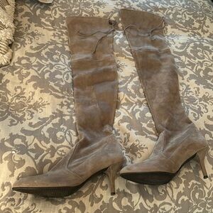 Stuart Weitzman Suede Gray Over-the-knee Boots
